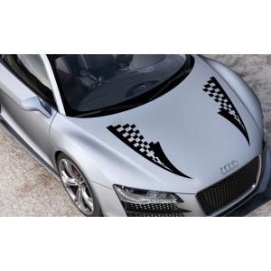 グラフィック デカール ステッカー 車体用 / アウディ R8 / Audi ボンネットストライプス バイナル｜ltandpjapan