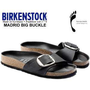 ビルケンシュトック マドリッド ビッグバックル ナロー BIRKENSTOCK MADRID BIG BUCKLE NARROW FIT BLACK 1006523 オイルドレザー サンダル ブラック レディース｜ltd-online