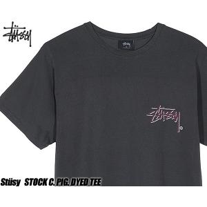 STUSSY STOCK C. PIG. DYED TEE BLACK 1904399-BLK ブラック ステューシー Tシャツ｜ltd-online