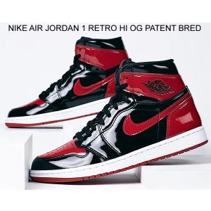 ナイキ エアジョーダン 1 レトロ ハイ OG NIKE AIR JORDAN 1 RETRO HI OG PATENT BRED black/white-varsity red 555088-063 AJ1 パテント ブラック レッド｜ltd-online