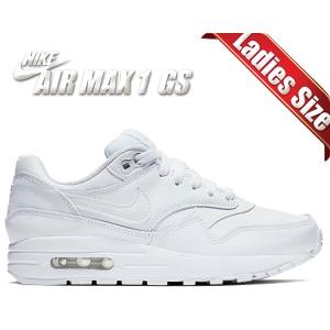 ナイキ エアマックス 1 ガールズ NIKE AIR MAX 1 (GS) white/white-vast grey 807605-105 スニーカー AM1 ホワイト レザー レディース｜ltd-online