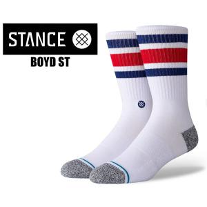 スタンスソックス STANCE BOYD ST BLUE a556a20bos-blu 靴下 ホワイト ブルー レッド トリコロール｜ltd-online