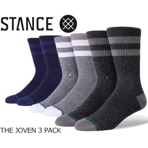 スタンスソックス ジョベン 3足パック STANCE THE JOVEN 3PACK GREY a556c20jpk-gry 靴下 グレー 3足セット クルーソック｜ltd-online