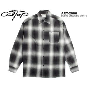 キャルトップ オンブレ チェック シャツ CALTOP ART-2000 OMBRE CHECK L/S SHIRTS BLACK/IVORY art2000 ロングスリーブ 長袖 フランネル シャツ