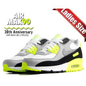 ナイキ エアマックス 90 レザー ガールズ NIKE AIR MAX 90 LTR (GS) white/particle grey cd6864-101 レディース スニーカー キッズ AM90 30th ANNIVERSARY｜ltd-online