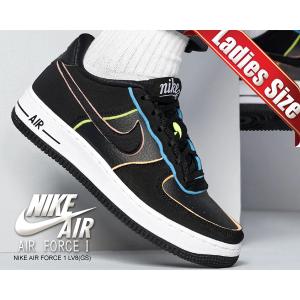 ナイキ エアフォース 1 エレベート ガールズ NIKE AIR FORCE 1 LV8 (GS) black/blk-pink-barely volt cd7406-001 スニーカー AF1 ブラック マルチ｜ltd-online