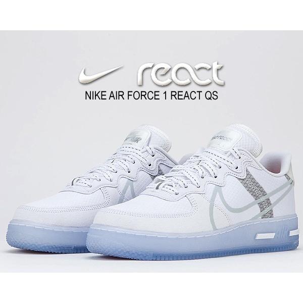 ナイキ エアフォース 1 リアクト NIKE AIR FORCE 1 REACT QS white/...