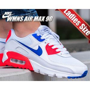 ナイキ ウィメンズ エアマックス 90 NIKE WMNS AIR MAX 90 white/racer blue-flash crimson ct1039-100 レディース スニーカー ホワイト ウルトラマリン｜ltd-online