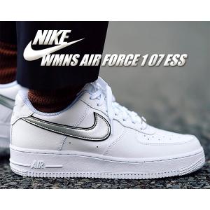 ナイキ ウィメンズ エアフォース 1 07 エッセンシャル NIKE WMNS AIR FORCE 1 07 ESS white/metallic silver-black dd1523-100 レディース ホワイト シルバー