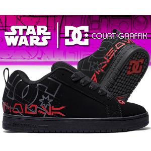 ディーシーシューズ × スターウォーズ コートグラフィック DC SHOES STAR WARS COURT GRAFFIK BLACK/GREY/RED dm222109-xksr ブラック レッド スケート｜ltd-online