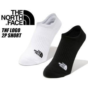 ノースフェイス ロゴ 2パック ショート ソックス THE NORTH FACE LOGO 2P SHORT TNF BLACK/TNF WHITE nn82214-kw 靴下 2足パック ユニセックス｜ltd-online