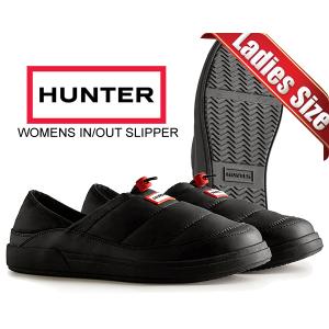 ハンター ウィメンズ イン/アウト スリッパー  HUNTER WOMENS IN/OUT SLIPPER BLACK wff1007wwu-blk ブラック インシュレイティド  スリッポン ルーム｜ltd-online