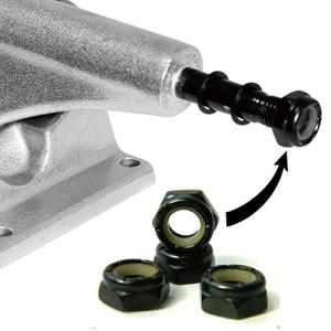 オーエムジー スケートボードトラック用 アクスルナット ブラック 4個入り