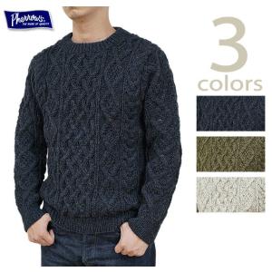 Pherrow's（フェローズ） 　21W-PNS-CABLE　ローゲージケーブルニットセーター　 Hand Knitting Sweater Cable Pattern 　 ニットウエア   アメカジ   メンズ｜lua-shopping