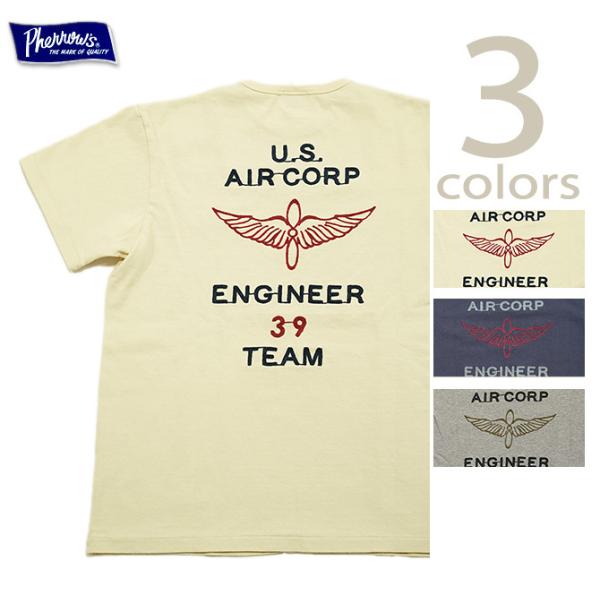 フェローズ　Pherrow&apos;s　24S-PTP3　刺繍T-シャツ　[ USAAF ]　プリントTシャ...