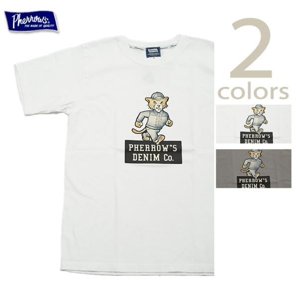 フェローズ　Pherrow's　25S-PT16　フロッキープリントT-シャツ　[ Pherrows...