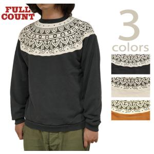 フルカウント FULLCOUNT 3764 トライバルパターンスウェット  Tribal Pattern Sweatshirts   雪柄スウェット   スウェット   アメカジ   メンズ｜lua-shopping