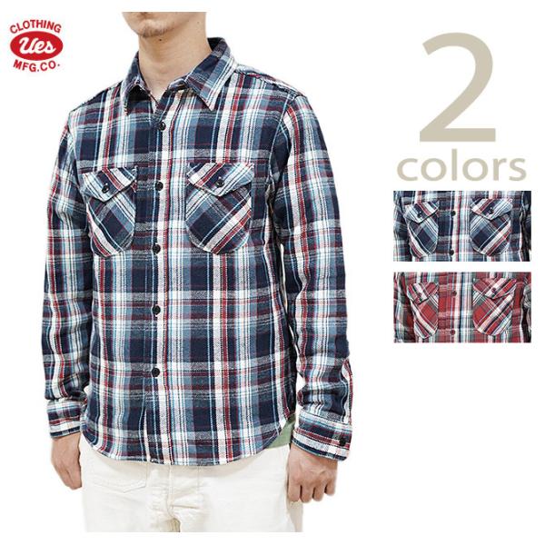 UES（ウエス）  502152 先染めヘビーチェックネルシャツ  アメカジ   メンズ   長袖シ...