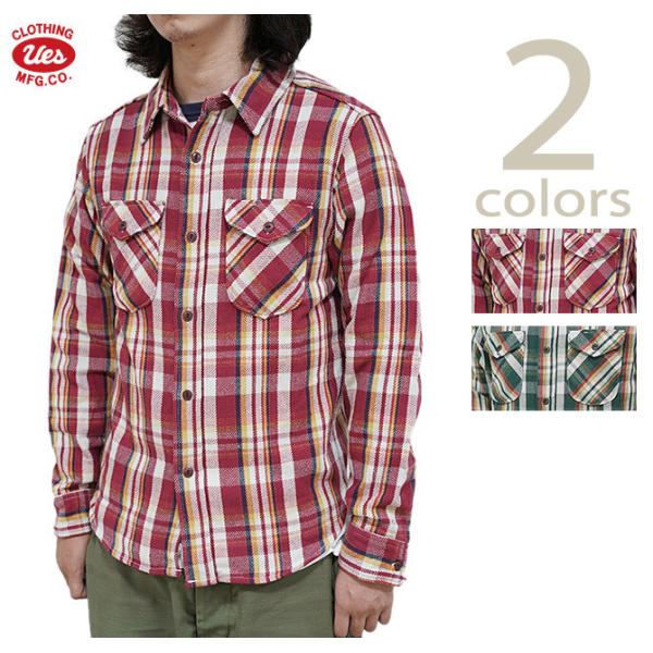 ウエス UES 502351 先染めヘビーチェックネルシャツ  アメカジ   メンズ   長袖シャツ