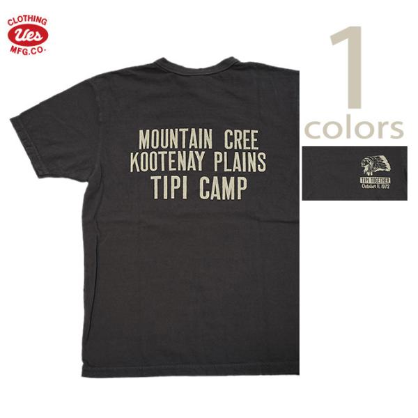 UES（ウエス）  652309 プリントTシャツ　 TIPI CAMP   半袖Tシャツ   カッ...