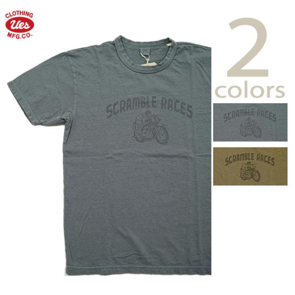 ウエス　UES　652412　プリントTシャツ　SCRAMBLE RACES　半袖Tシャツ　カットソ...