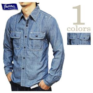 Pherrow's（フェローズ）  770WS シャンブレーワークシャツ  BLUE CHAMBRAY   長袖シャツ   アメカジ   メンズ｜lua-shopping
