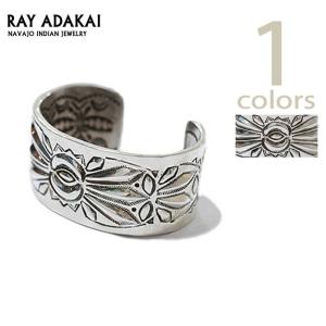 RAY ADAKAI（レイアダカイ）  ダブルスタンプシルバーブレスレットDBL/STP Brac（1+1/4in）  Indian Jewelry   NAVAJO｜lua-shopping