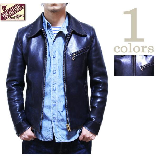 Y'2 LEATHER（ワイツーレザー）  IR-42　インディゴホースシングルライダースジャケット...