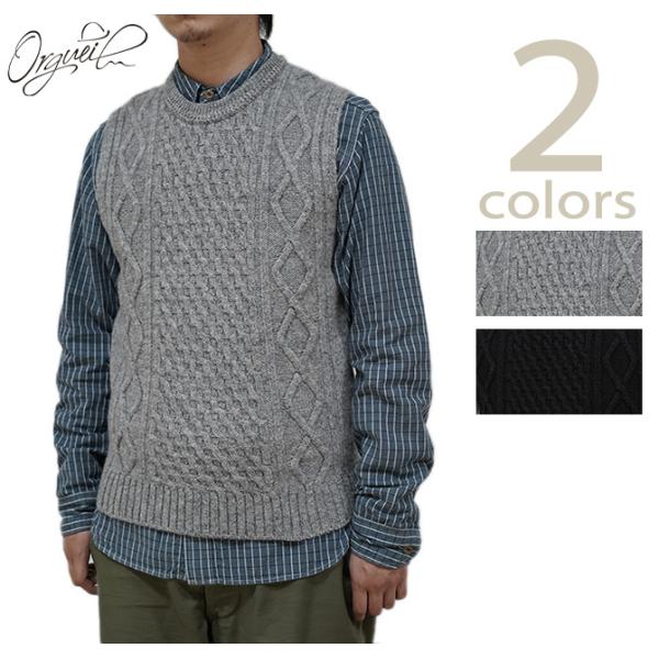 ORGUEIL（オルゲイユ） 　OR-4247　ケーブルニットベスト　 Cable Knit Ves...