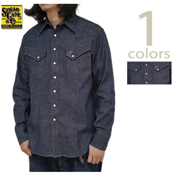 シュガーケン　SUGAR CANE　SC28190　BLUE DENIM L/S WESTERN S...