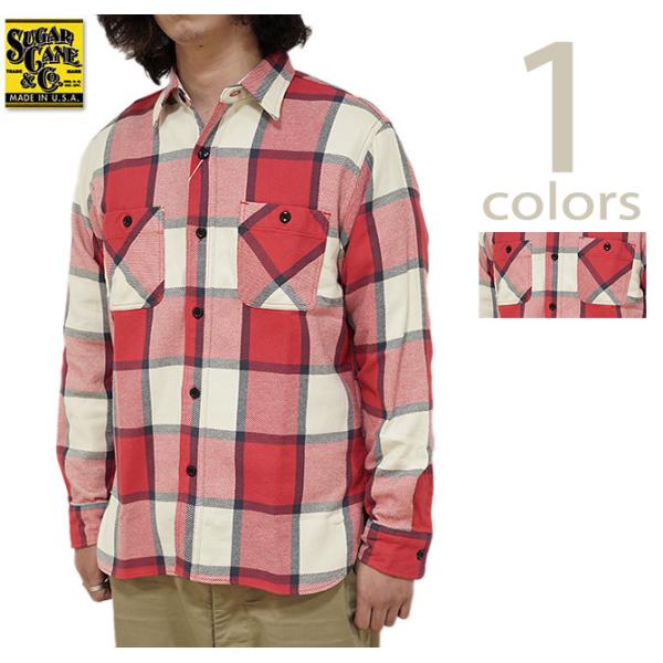 シュガーケン SUGAR CANE SC29155 ツイルチェックワークシャツ  L/S TWILL...