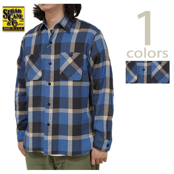 シュガーケン SUGAR CANE SC29156 ツイルチェックワークシャツ  L/S TWILL...