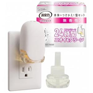 消臭力 プラグタイプ (コンセント式) 部屋用 トイレ用 無香性 本体+つけかえ1個セット 40mL 部屋 玄関 リビング トイレ 消臭剤 消臭