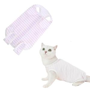 BTtime 猫 犬 術後服 術後カバー服 傷口保護 避妊術後ケア 術後ウェア 介護服 通気性 柔らかい 引っ掻き防止 皮膚保護 オス メス兼用