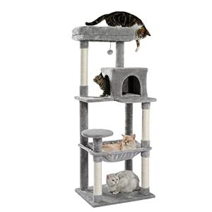 PETEPELA(ぺテぺラ) キャットタワー 猫タワー スリム 大型猫 据え置き 省スペース 登りやすい ハンモック 見晴台 ねこハウス ボンボ｜luana-shop01