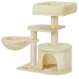 FEANDREA キャットタワー ミニ 子猫やシニア猫にお勧め 省スペース 爪とぎ 高さ68cm PCT59M