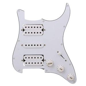 Yibuy ホワイト Prewired Plate ピックガード HSH ストラトエレキギター用｜luana-shop01