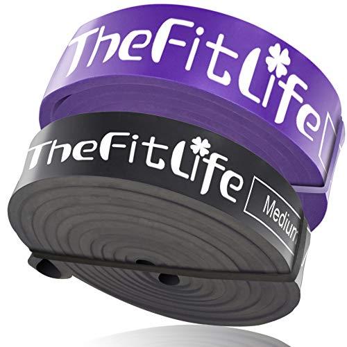 TheFitLife トレーニングチューブ 筋トレチューブ 懸垂チューブ (ブラック+パープル)