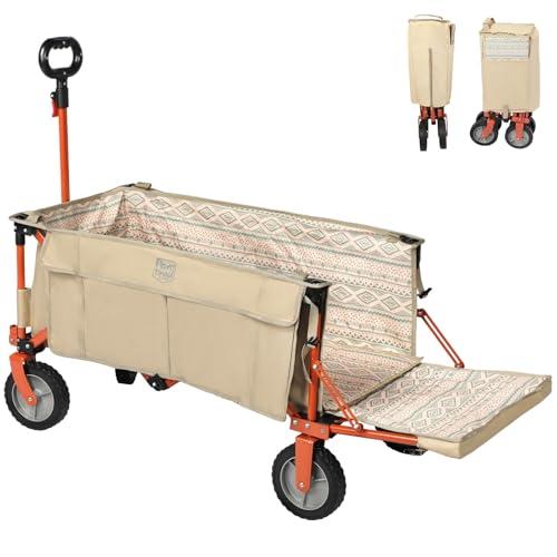 TIMBER RIDGE アウトドアワゴン 折り畳み 長物対応 ワンタッチ収束式 耐荷重100kg ...