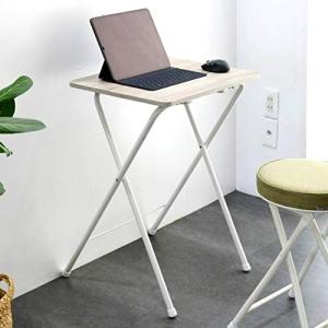 山善(YAMAZEN) テーブル ミニ 折りたたみ サイドテーブル 幅50×奥行48×高さ70cm ハイタイプ 傷・汚れ・水分・熱に強い天板(メ｜luanaショップ1号店