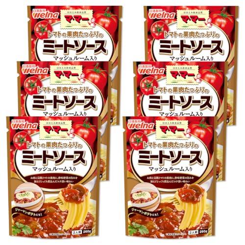 マ・マー トマトの果肉たっぷりのミートソースマッシュルーム入り 260g ×6個