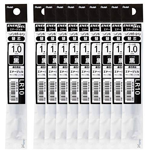 ぺんてる ボールペン替芯 エナージェル 1.0mm XLR10-A 黒 10本