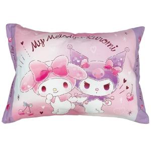 MORIPiLO 子供 枕 低め マイメロディ クロミ サンリオキャラクターズ ラブラブ ピンク 約28x39cm 肌にやさしい綿100生地 洗