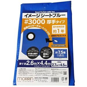 モリリン  ブルーシート イメージシートブルー #3000 厚手 2.7×4.5m ポリカーボネートハトメ 使用目安約1年 1枚入｜luana-shop01