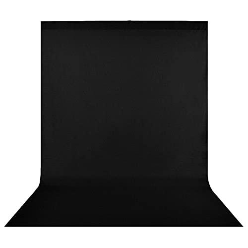 Hemmotop 背景布 黒 布 暗幕 ブラック 1.5m x 2.0m ポール対応 バックグラウン...