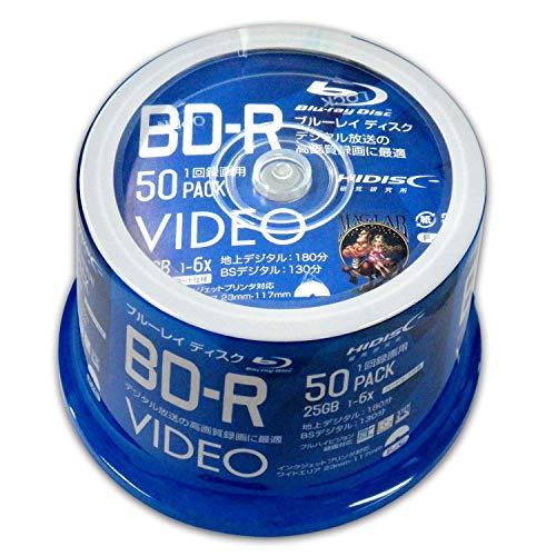 HIDISC 6倍速対応BD-R 50枚パック 25GB ホワイトプリンタブルハイディスク VVVB...