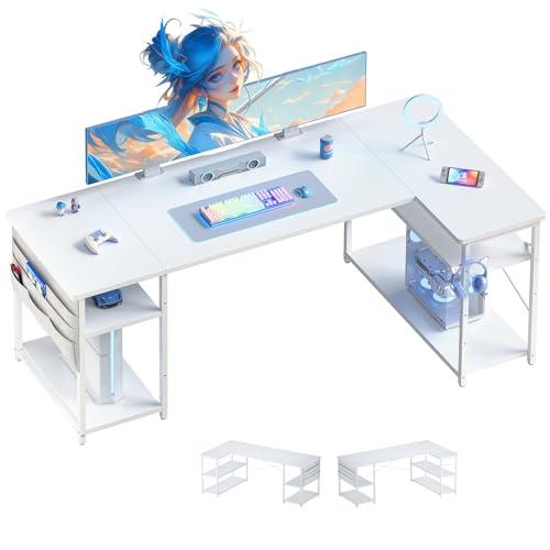 YeTom 机 l字デスク pcデスク 右棚左棚 幅150cm ゲーミングデスク 収納袋付きオフィス...