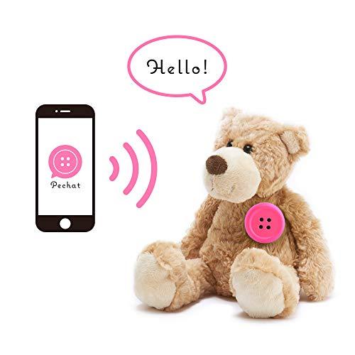 Pechat(ペチャット) ピンク ぬいぐるみをおしゃべりにするボタン型スピーカー【英語にも対応】