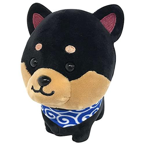 旅するマメしば マスコット クッション かわいい もちもち ふわふわ 犬 柴犬 豆柴 癒し (黒 く...