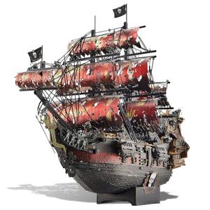 Piececool(ピースクール) 立体パズル 金属製 アン女王の復讐号II 帆船 海賊船 メタリックナノパズル 3dパズル 組み立て必要 接着剤